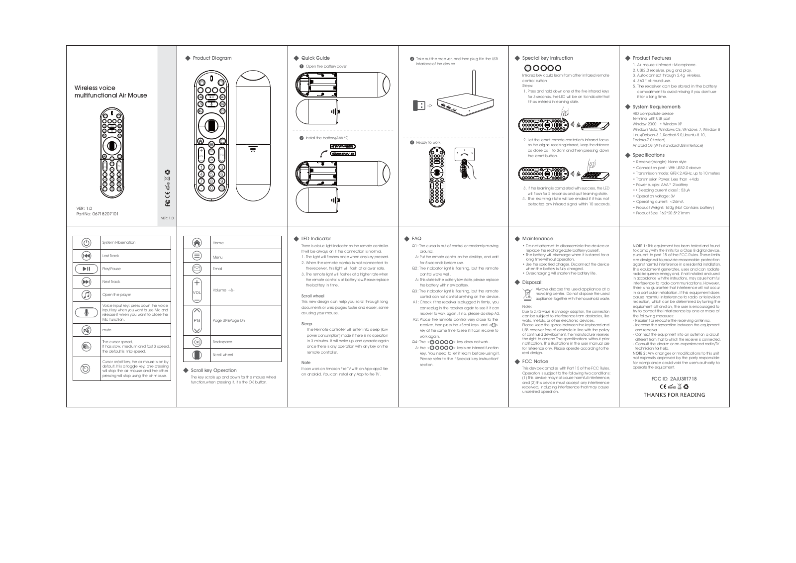 Reiie intelligent technology RT718 User Manual