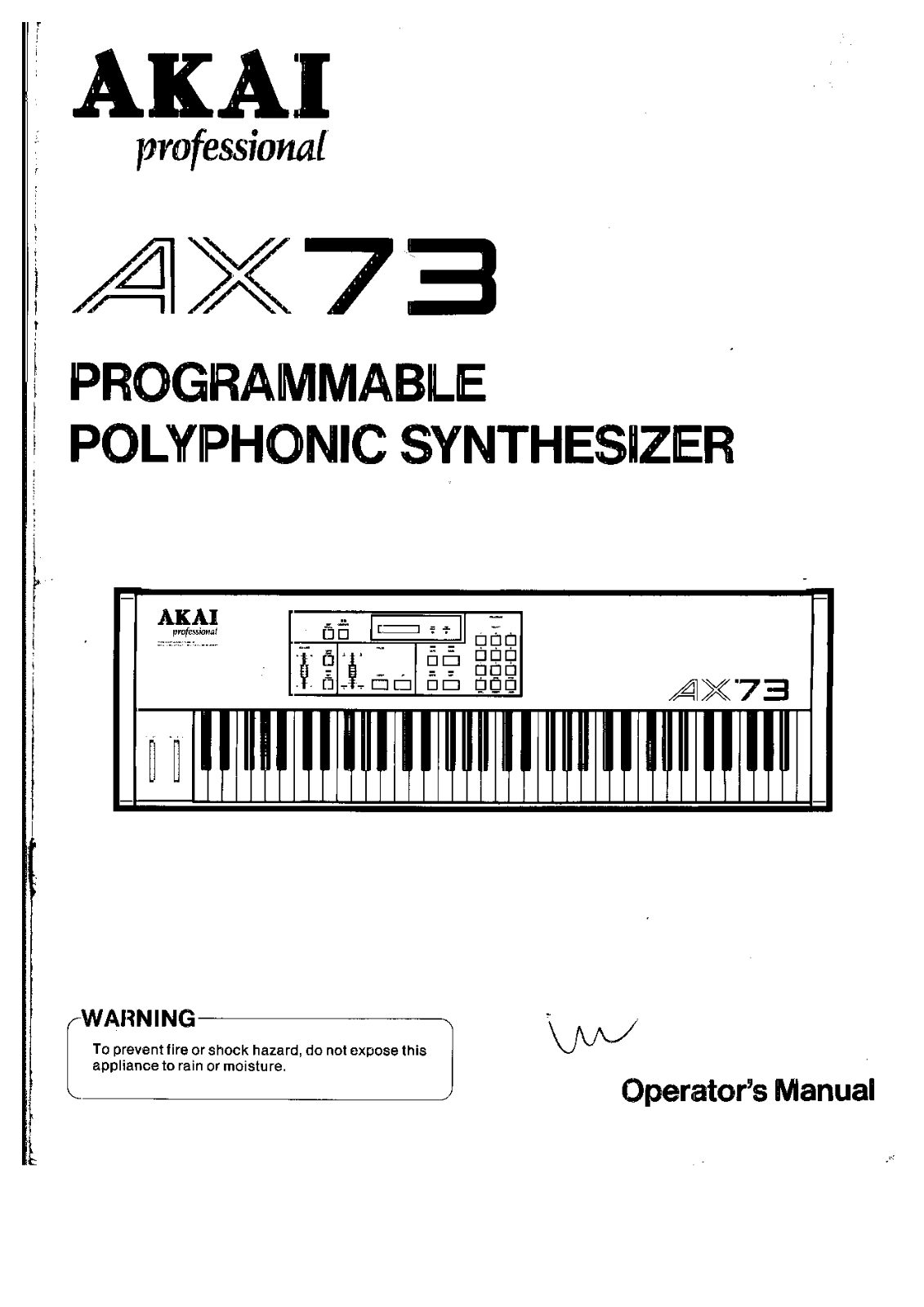 Akai AX73 User Manual