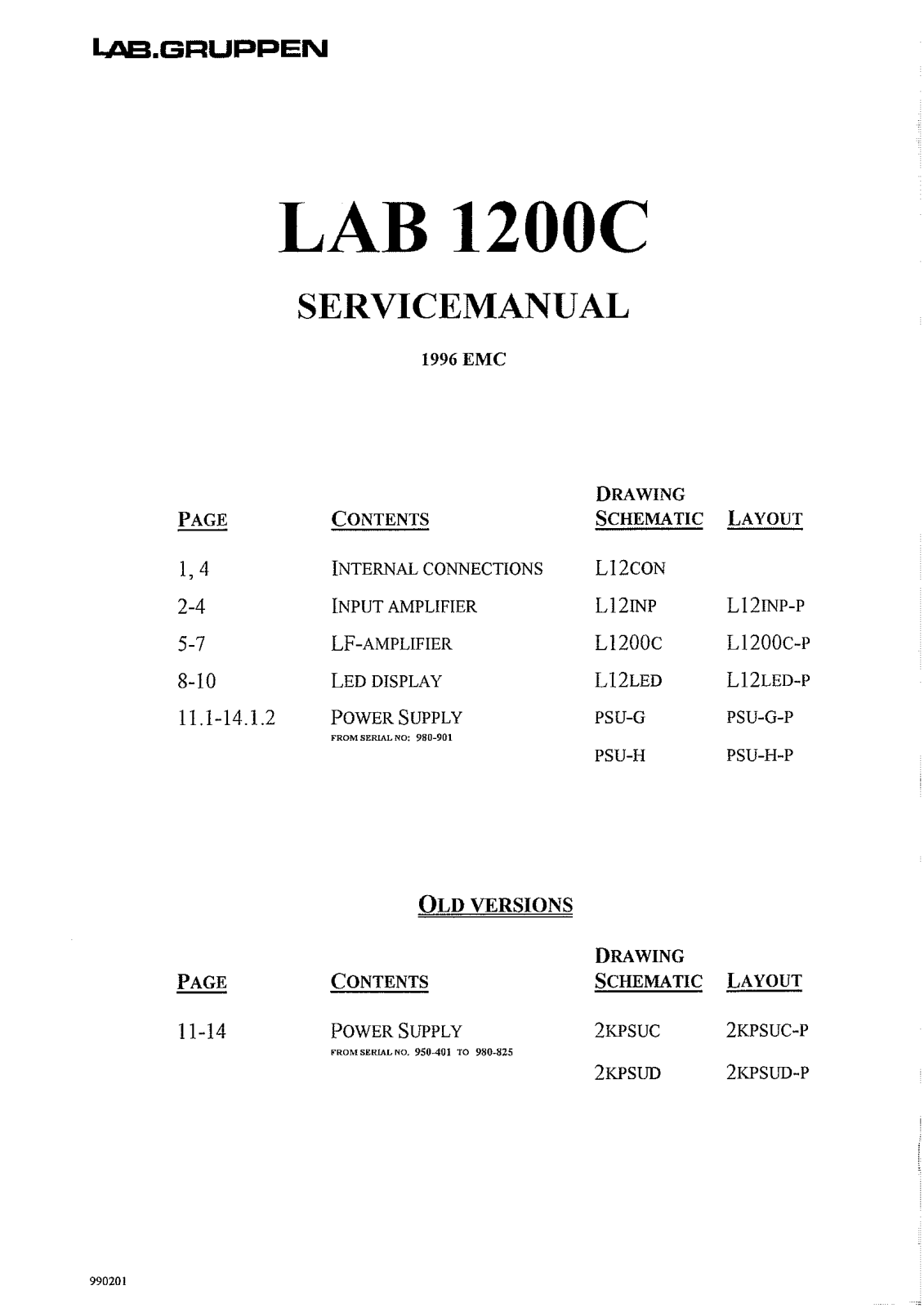 Labgruppen lab1200, lab1300, lab1600, lab2000 schematic