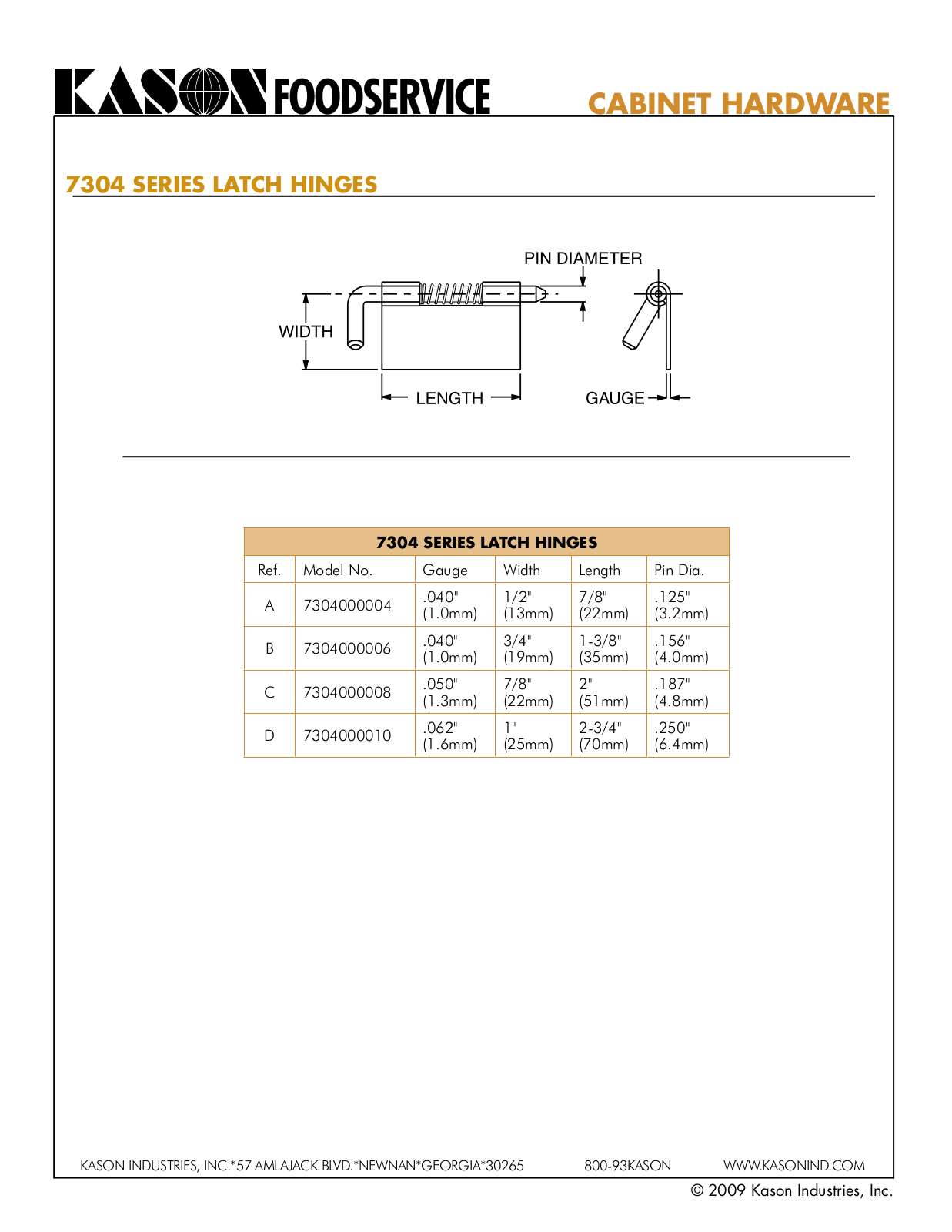 Kason 7304000004, 7304000006, 7304000008, 7304000010 Specifications - ManualMachine.com