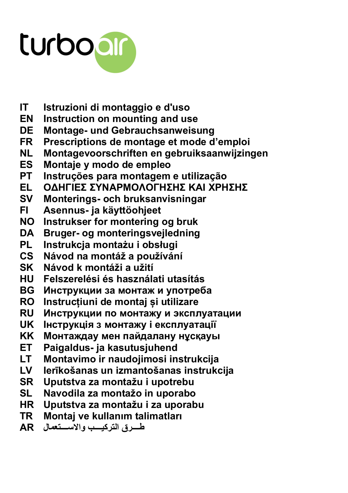 Turboair LEI C User Manual