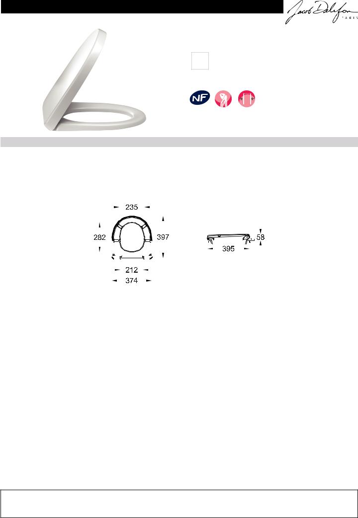 Jacob Delafon ODEON UP E70009-00 Datasheet