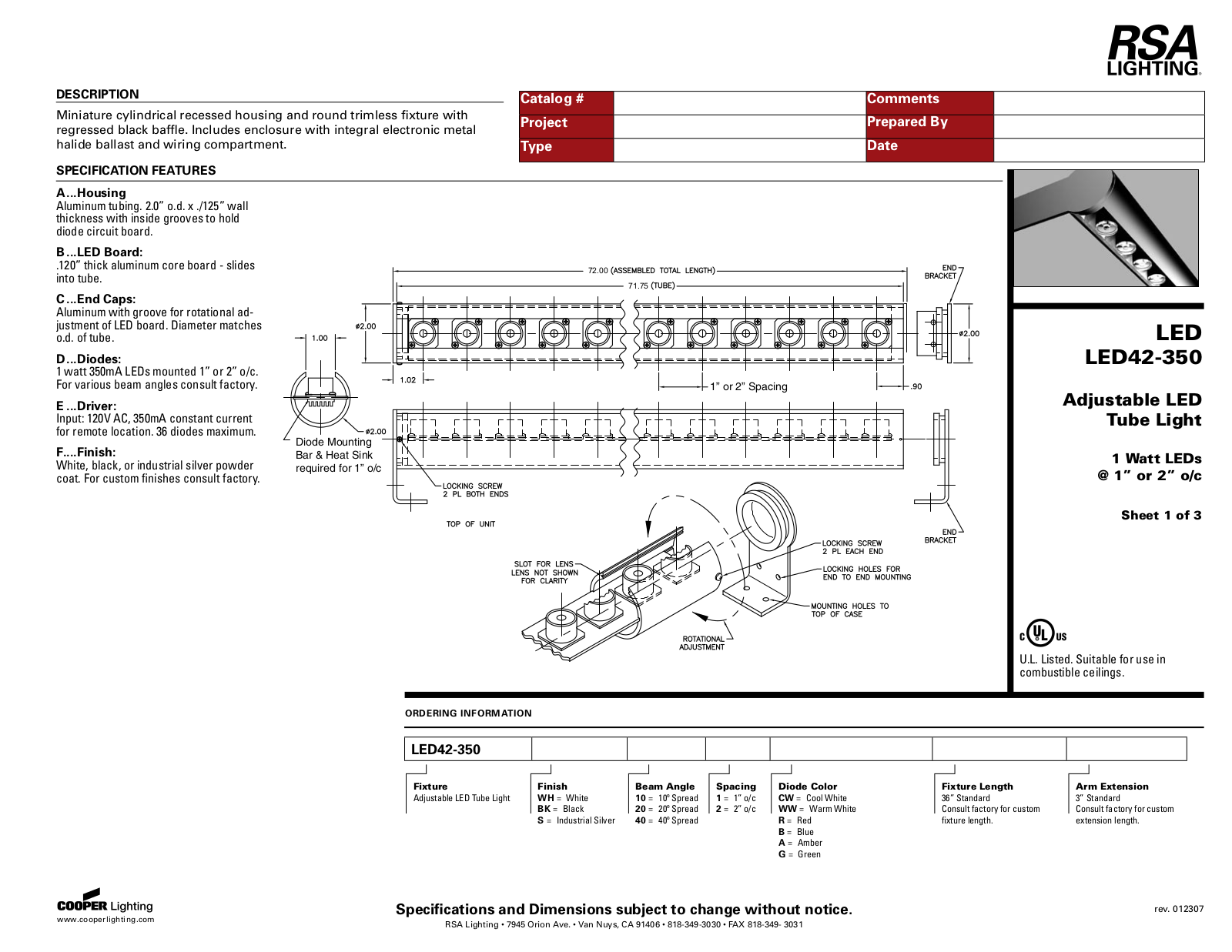 Cooper Lighting LED42-350 User Manual