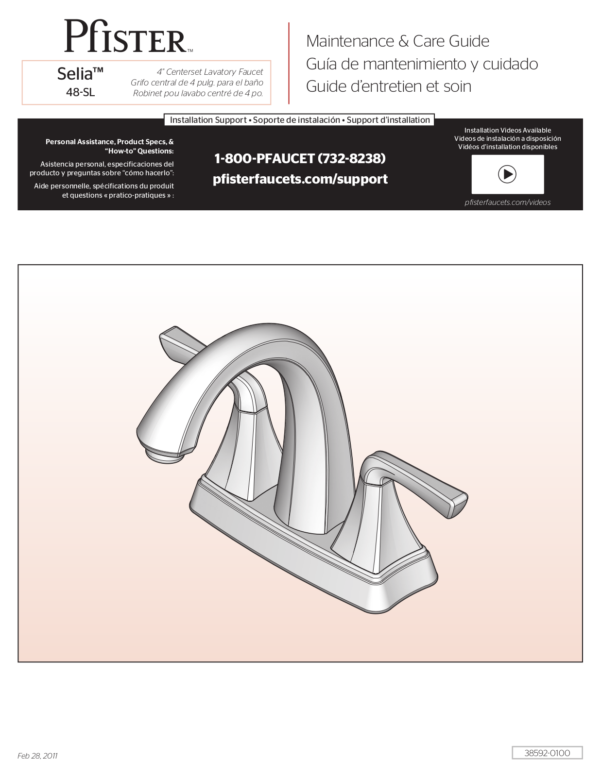 Pfister F-048-SLKK User Manual