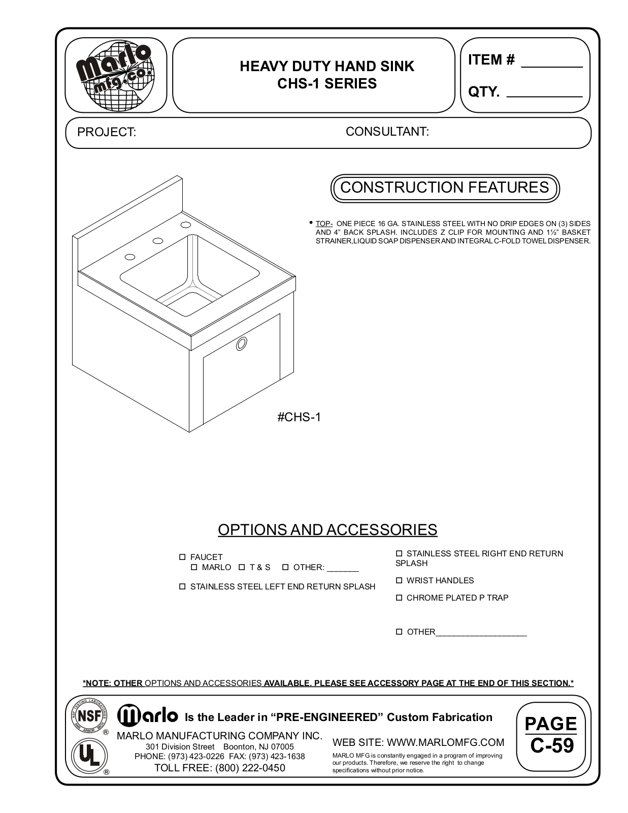 Marlo CHS-1 User Manual