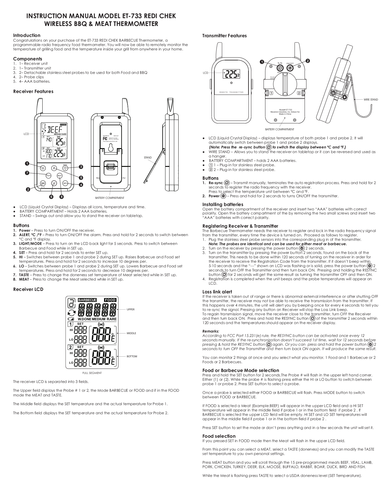 Maverick ET-733 User Manual