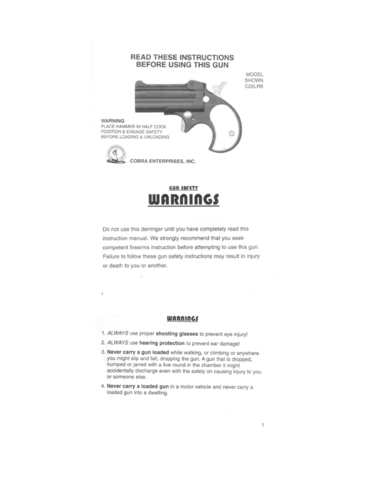 cobra C22LRB User Guide