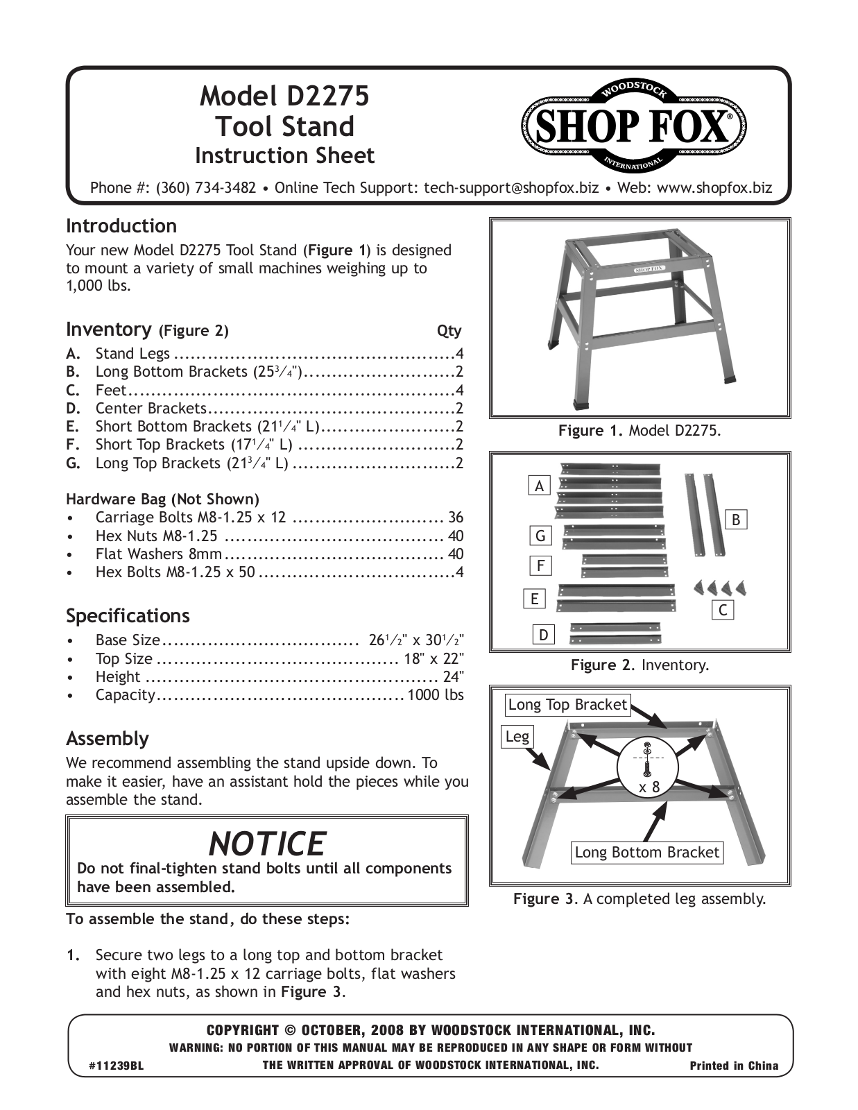 Shop Fox D2275 User guide - ManualMachine.com