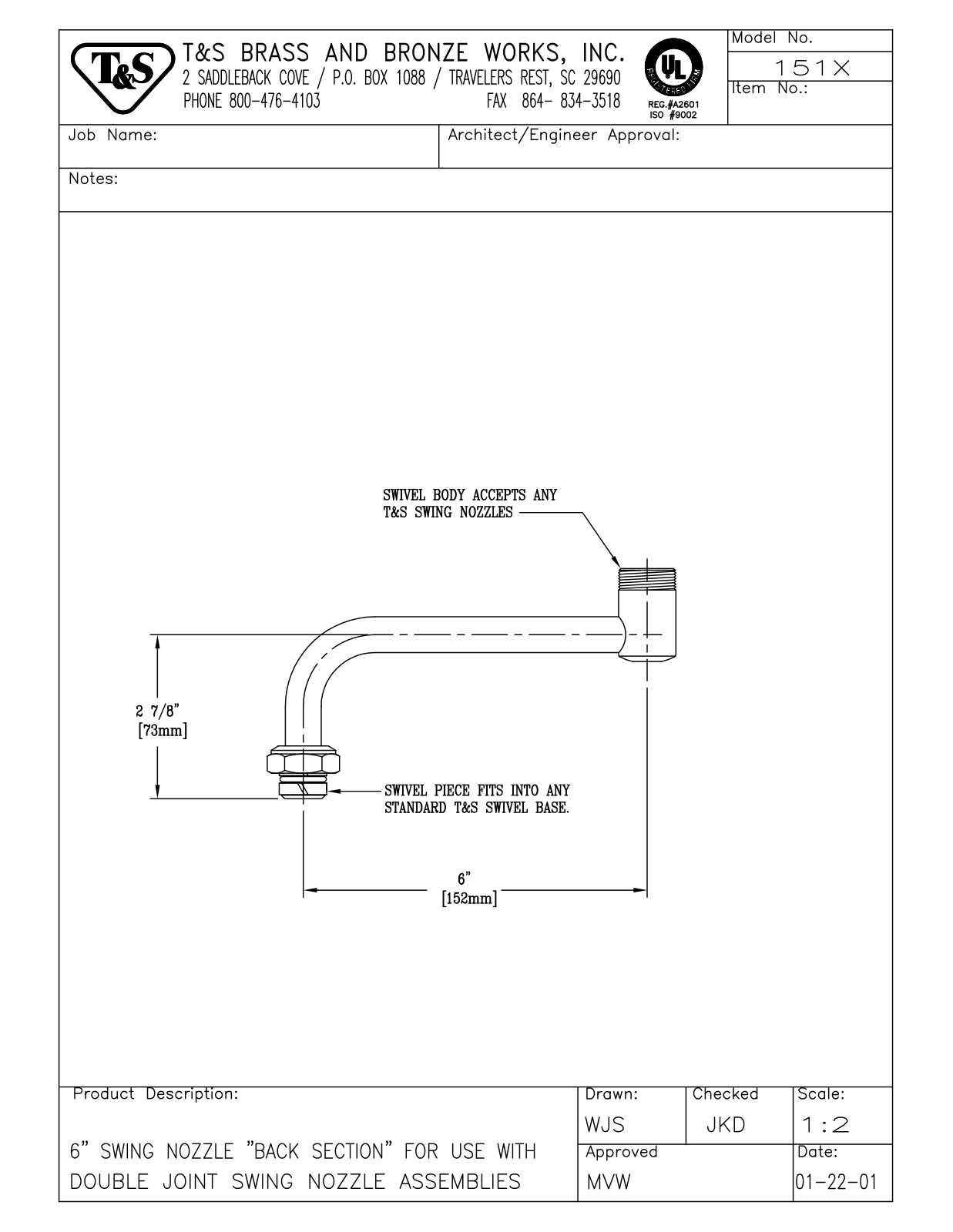 T&S Brass 151X User Manual - ManualMachine.com