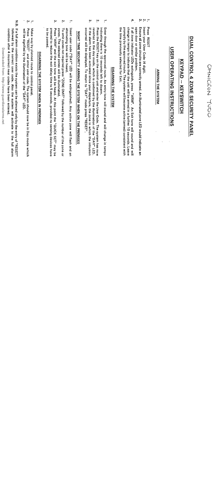 A1 security OMNICRON 7000 User Manual