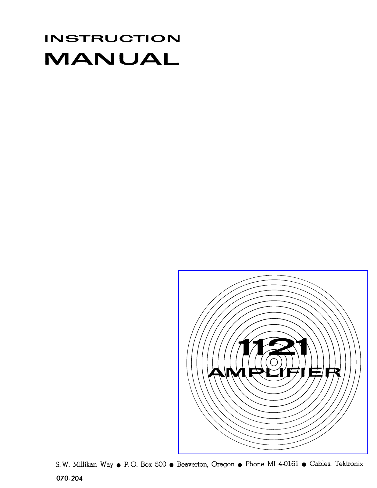 Tektronix 1121 Service manual