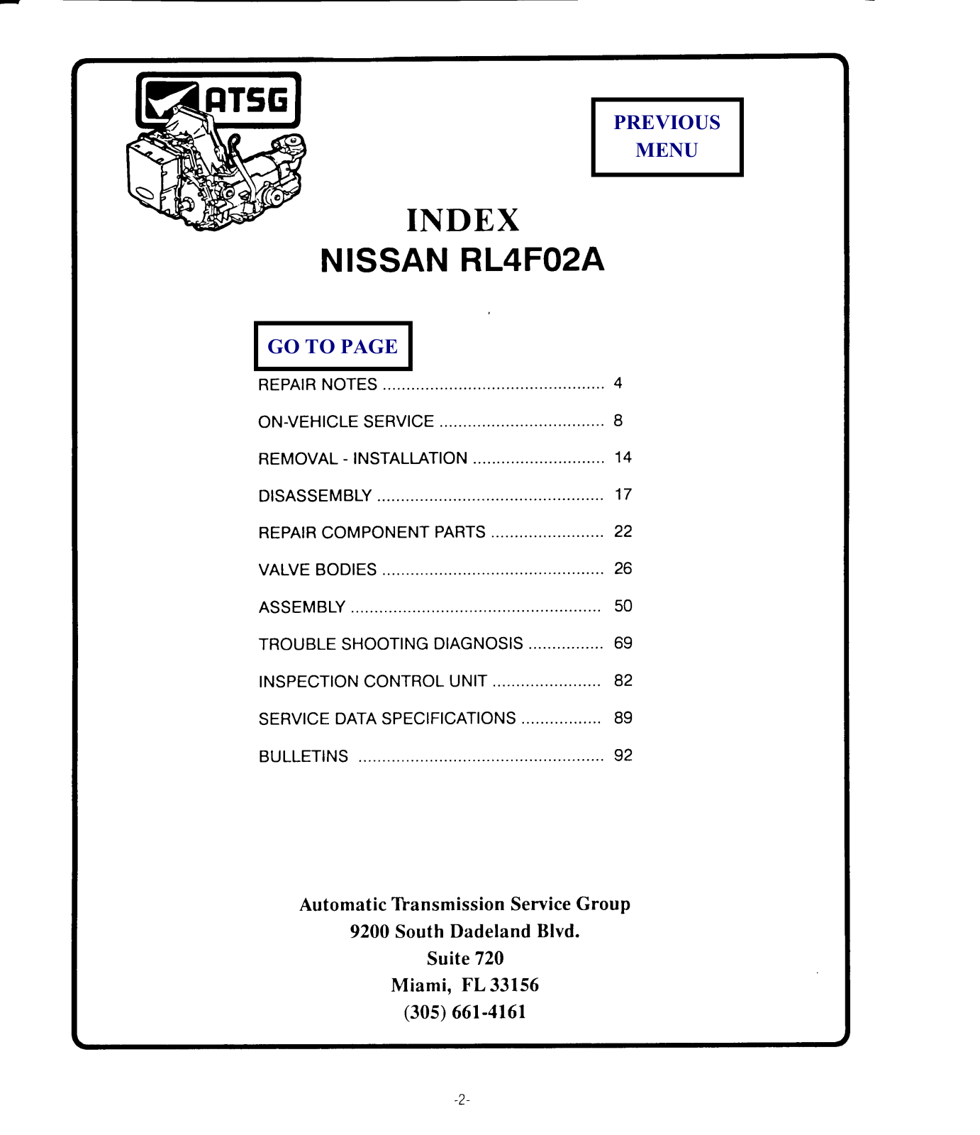 Nissan RL4FO2A Diagram