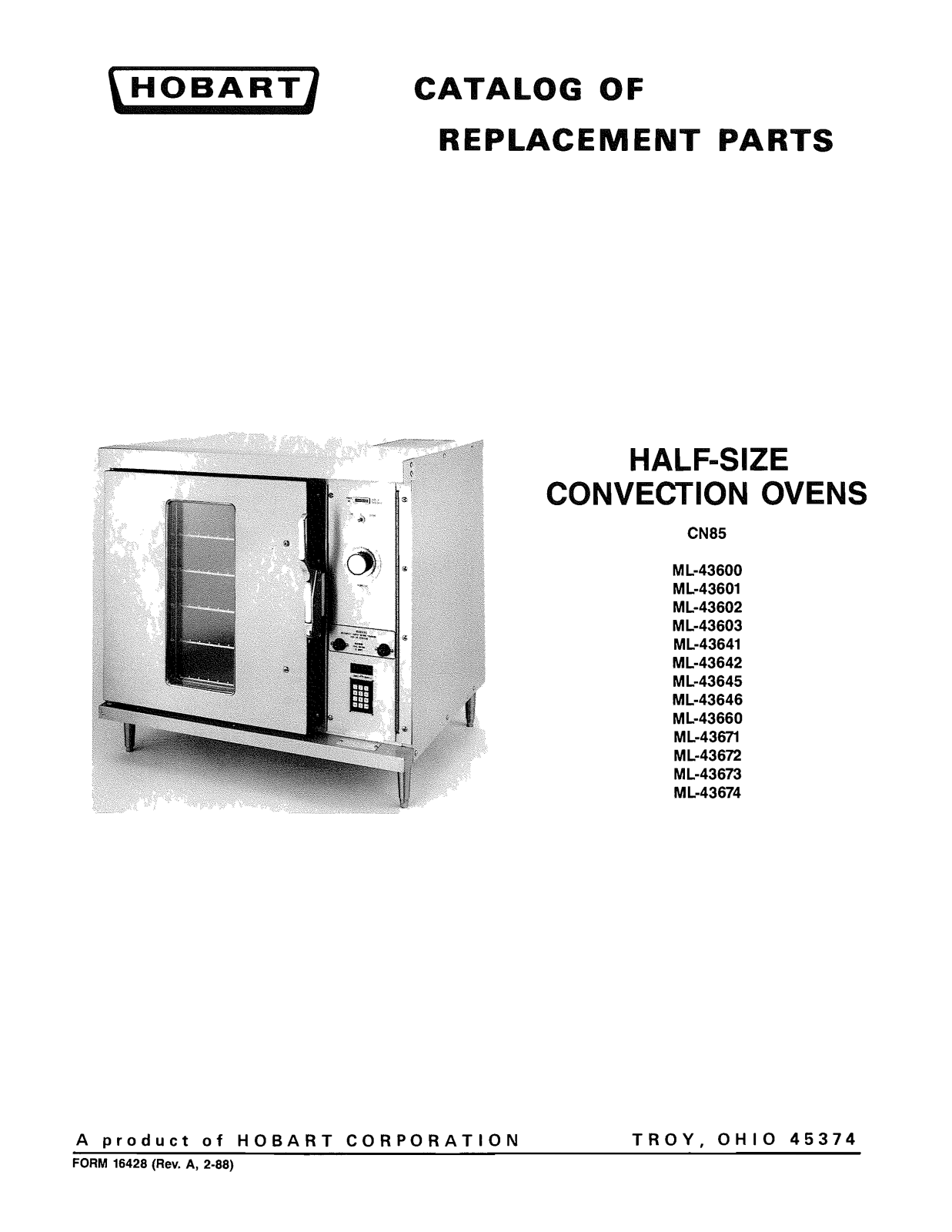 Hobart CN85 Parts Manual