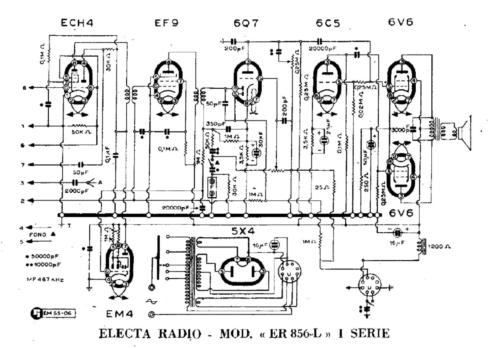 Electa Radio er856l i schematic