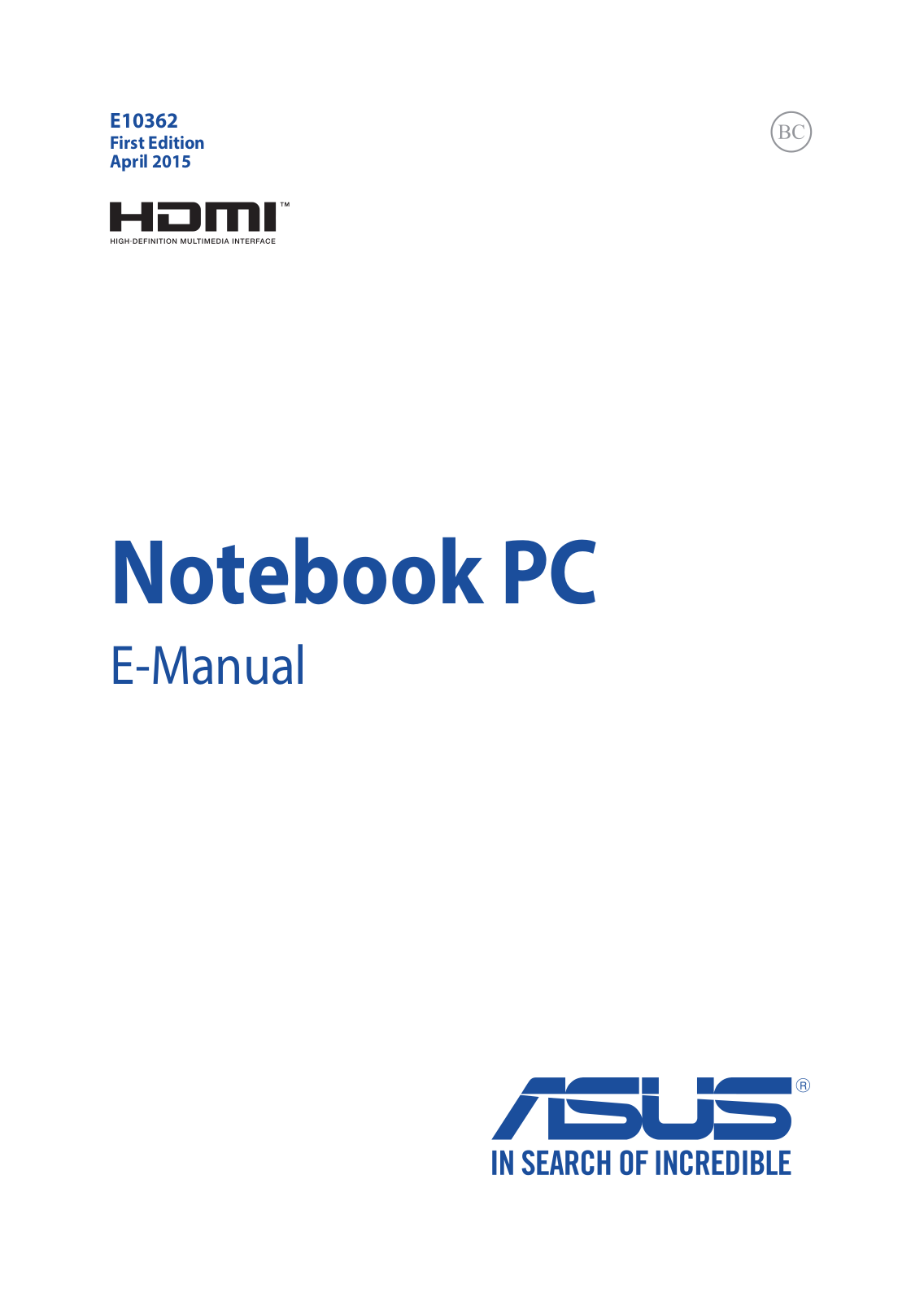 Asus F555D, A555D, X555Y, X555D, VM591D User Manual