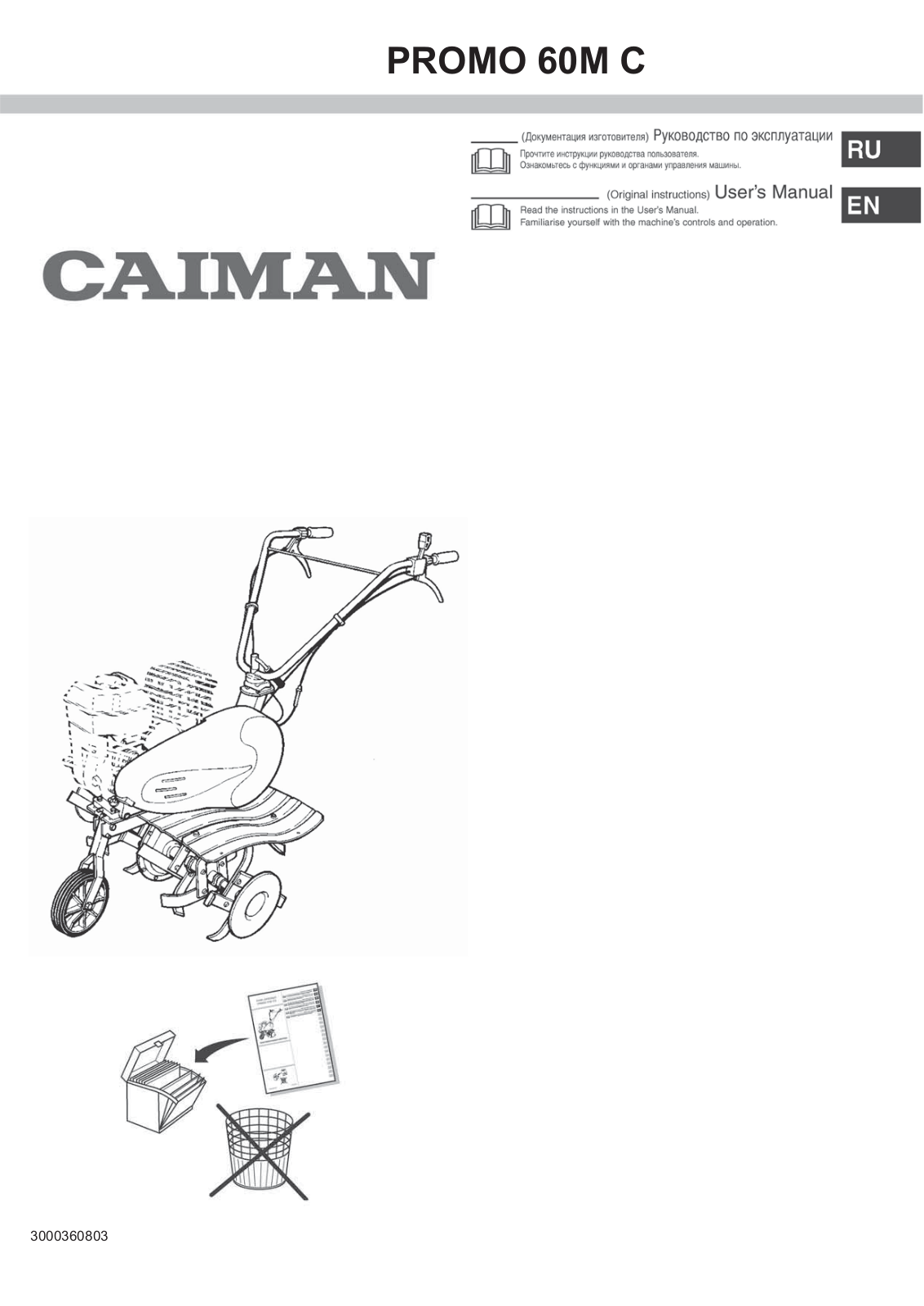 Caiman PROMO 60 MC User manual