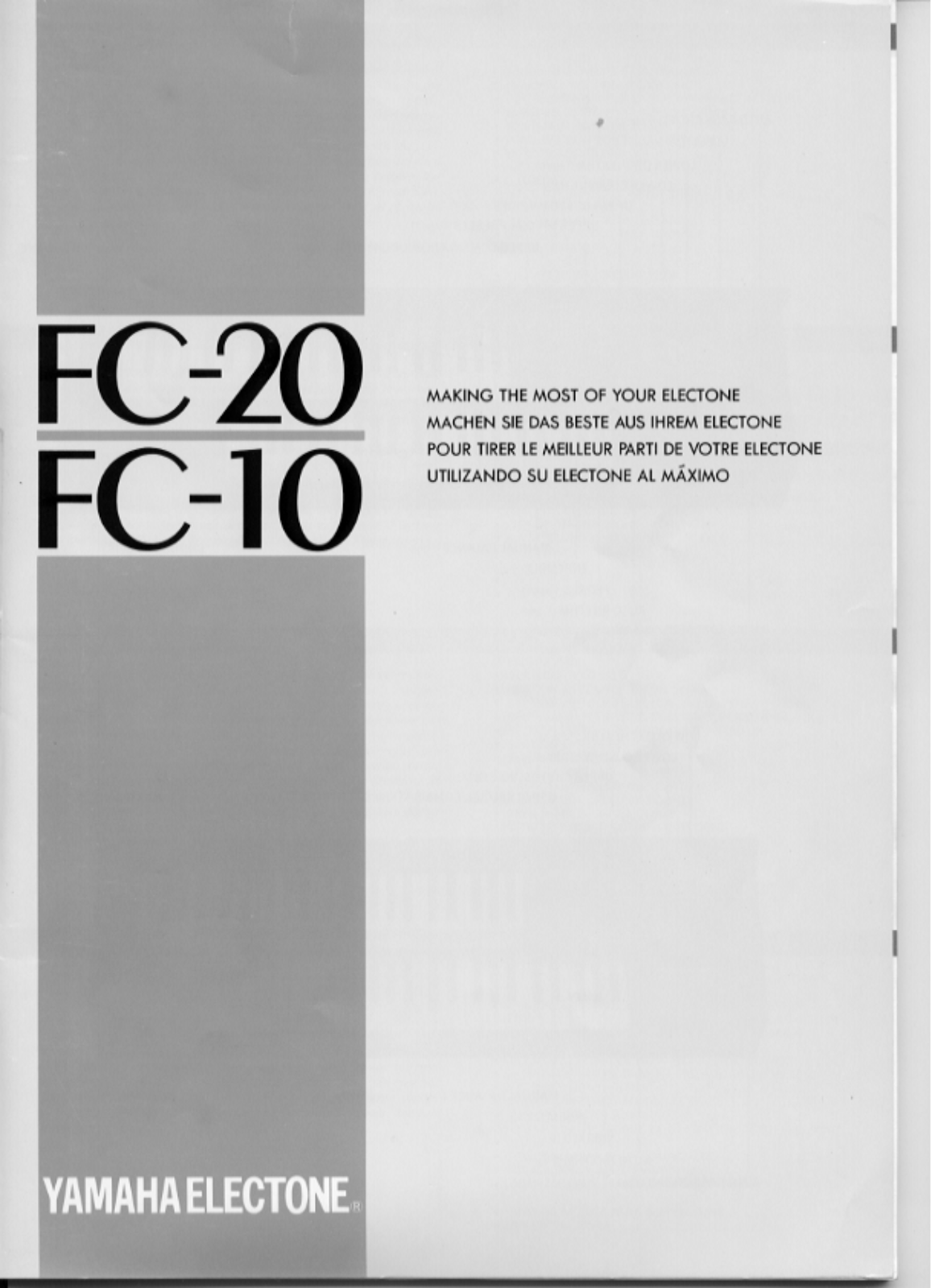 Yamaha FC-10, FC-20 Owner's Manual