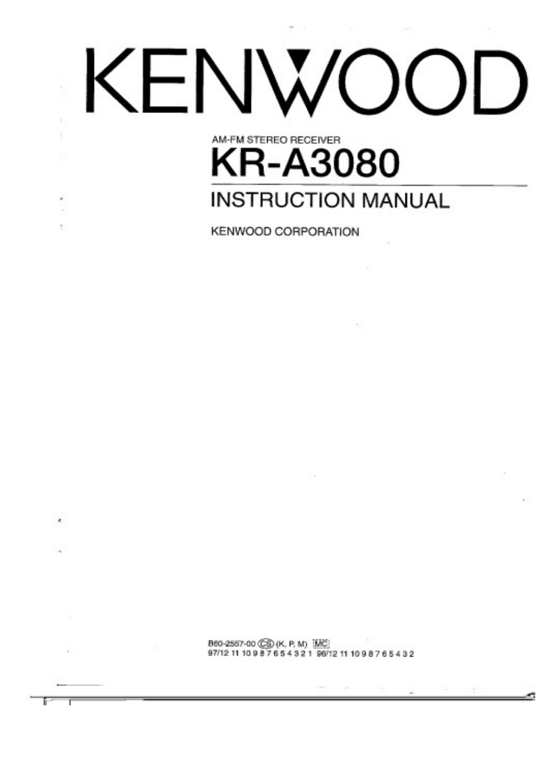 KENWOOD KR-A3080 User Manual