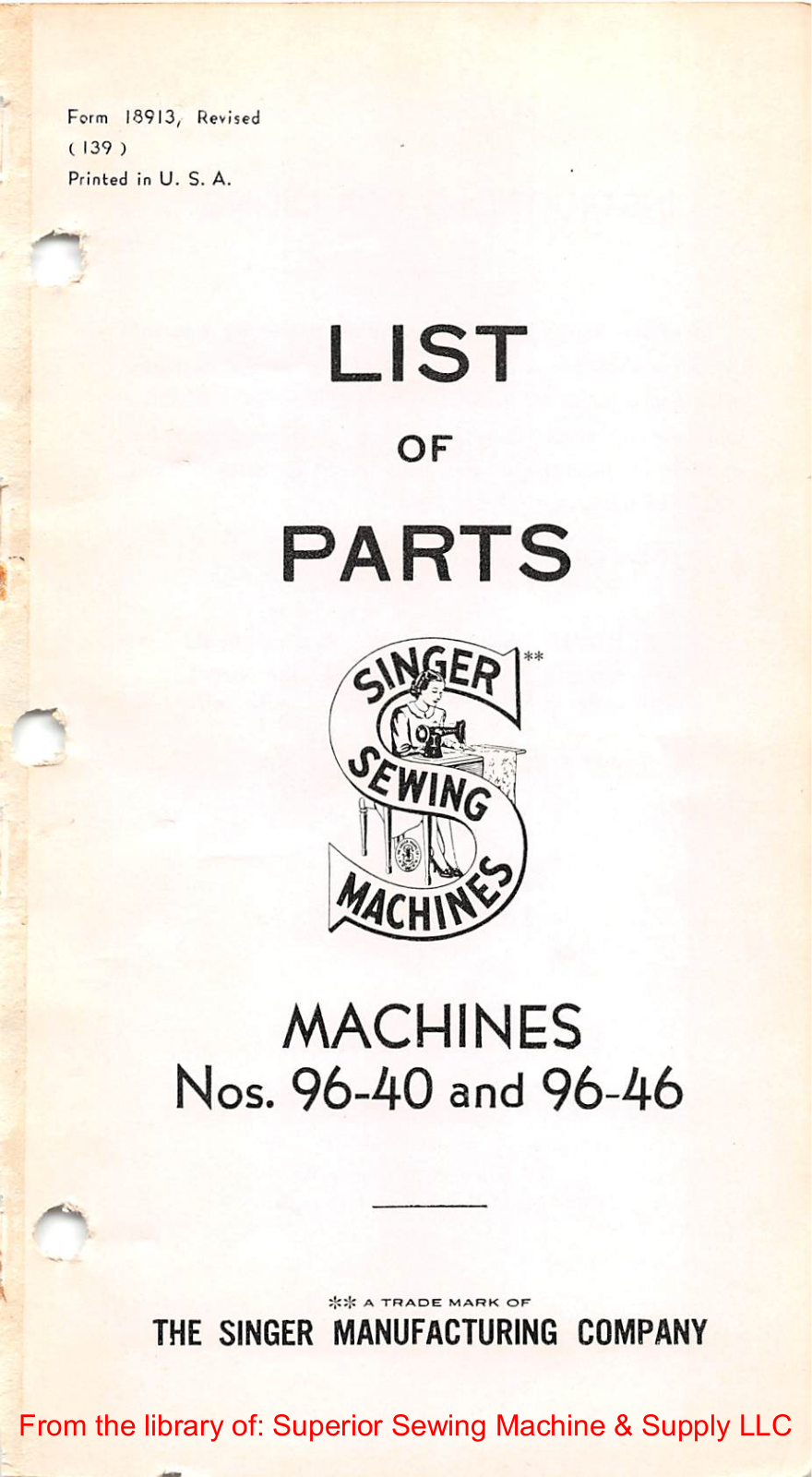 Singer 96-40, 96-46 User Manual - ManualMachine.com