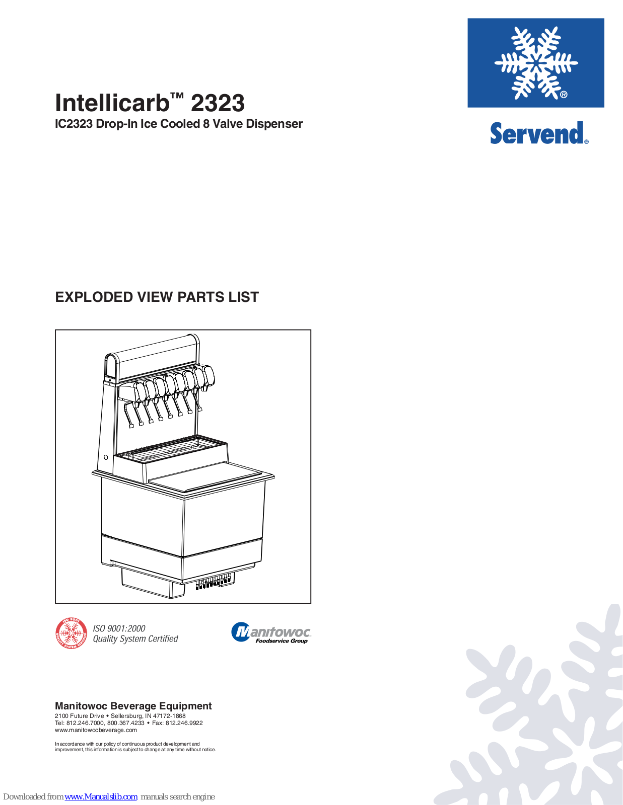 Servend Intellicarb 2323, IC2323 Parts List