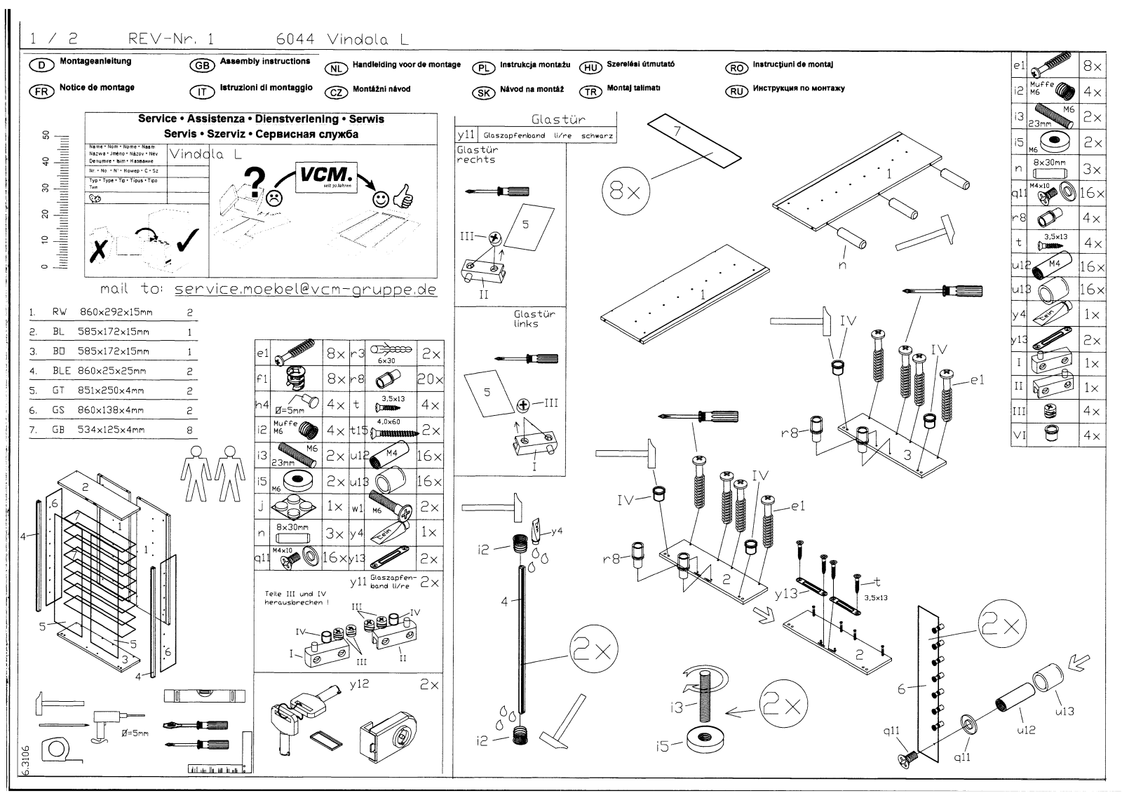 VCM Vindola L Instruction Manual