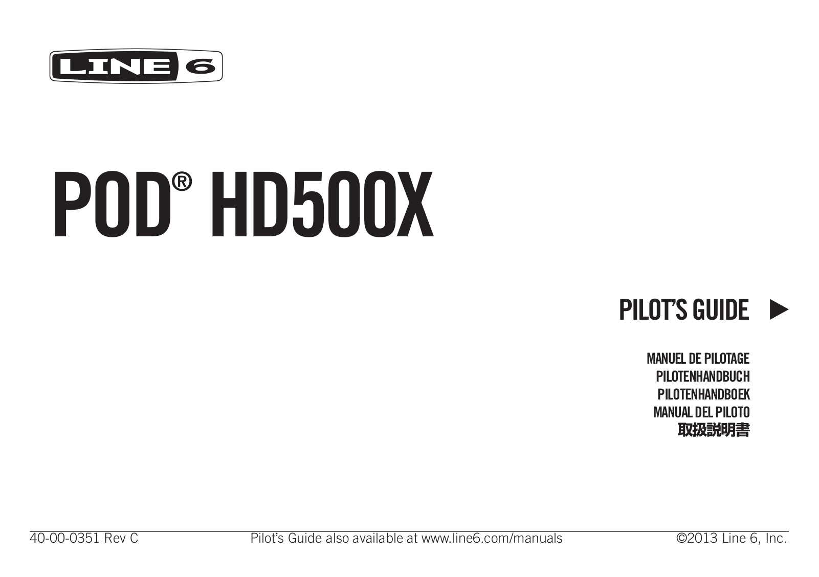 Line 6 POD HD500X Quick Start Manual