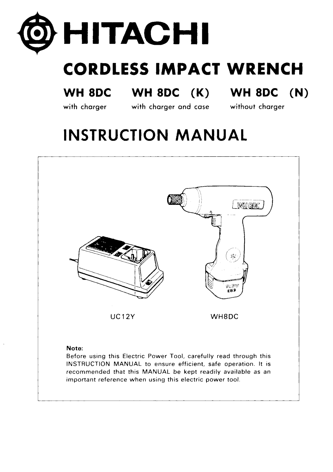 Hitachi WH8DC User Manual