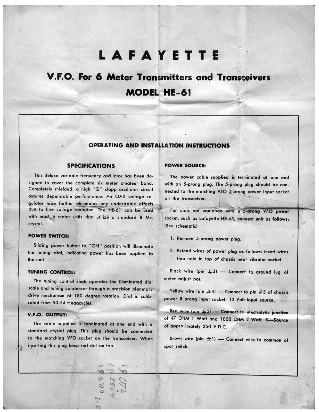 Lafayette HE-61 Service manual