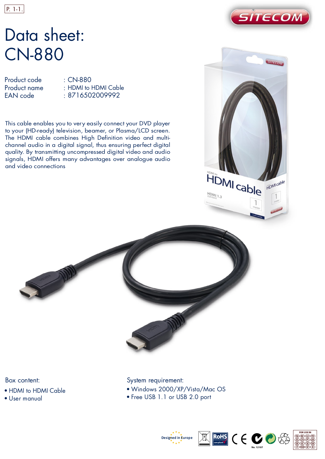 Sitecom CN-880 DATASHEET - ManualMachine.com