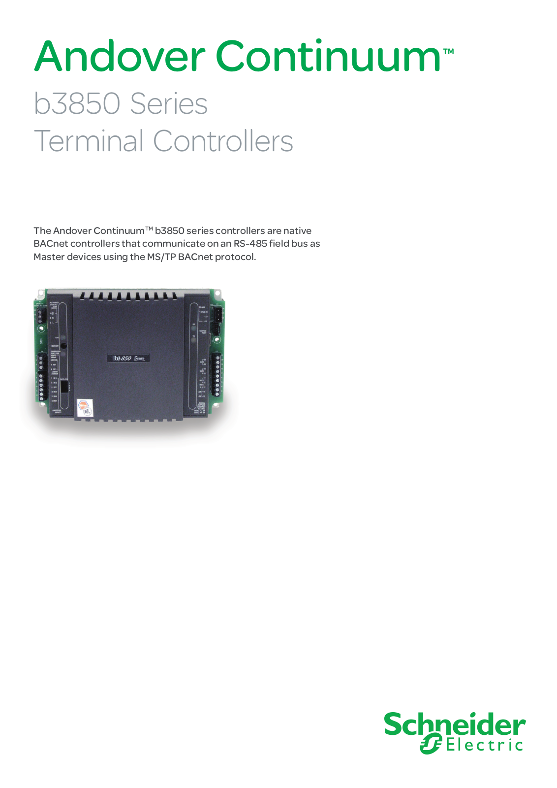 Schneider Electric b3850 Series Data Sheet