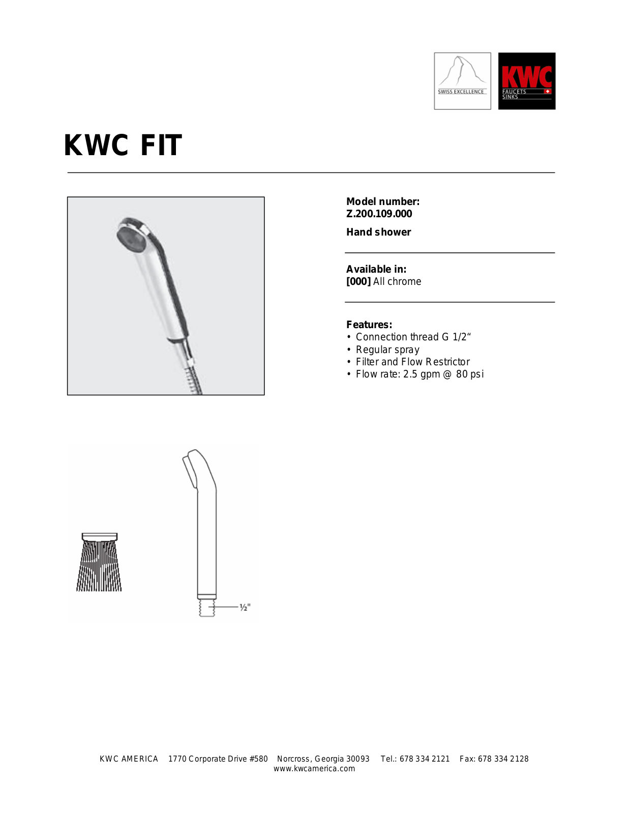 KWC Z.200.109.000 User Manual