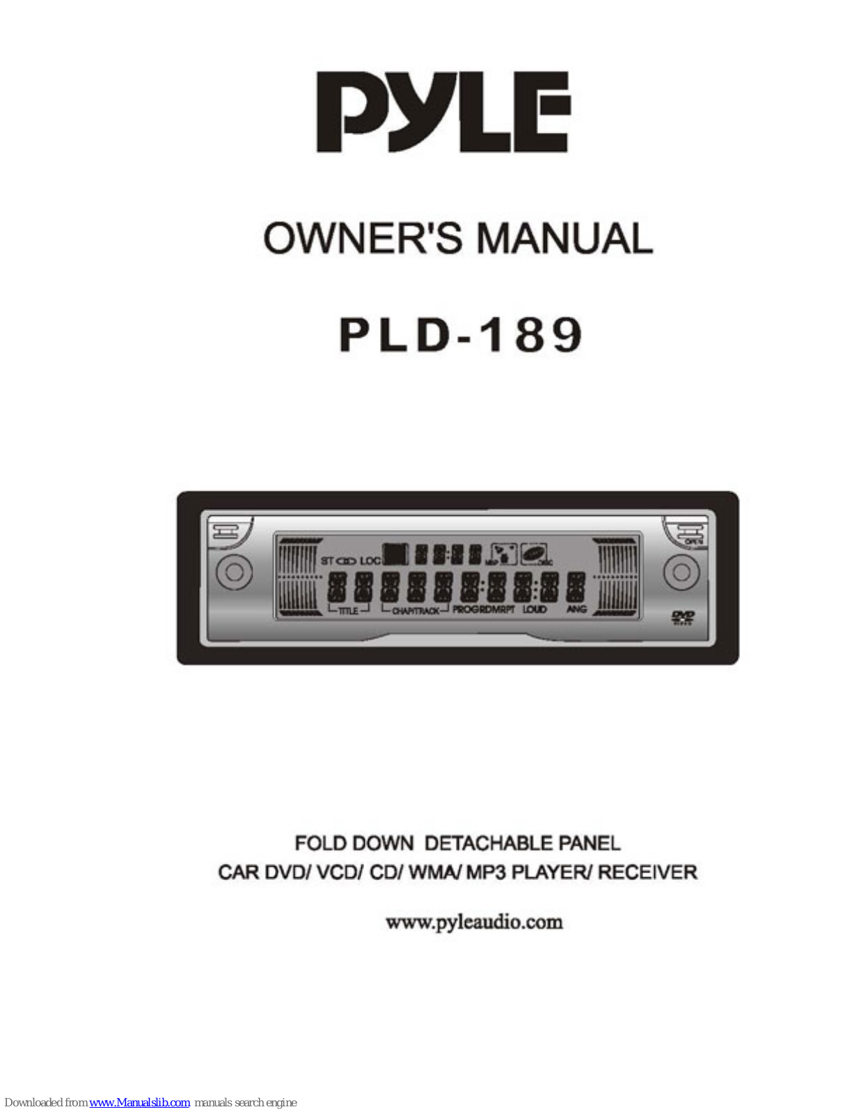 Pyle PLD-189 Owner's Manual - ManualMachine.com