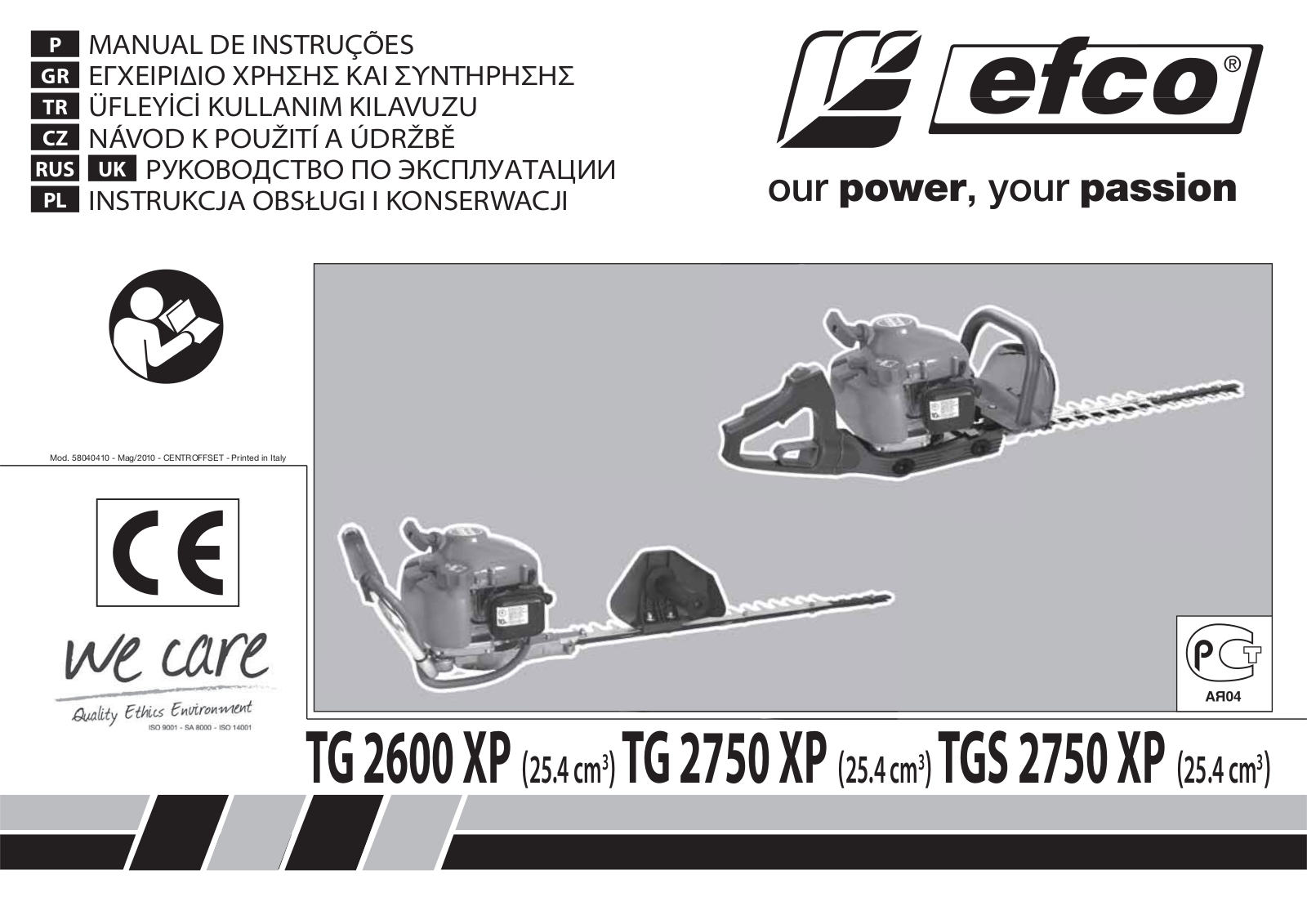 Efco TG 2600 XP, TG 2750 XP, TGS 2750 XP User Manual