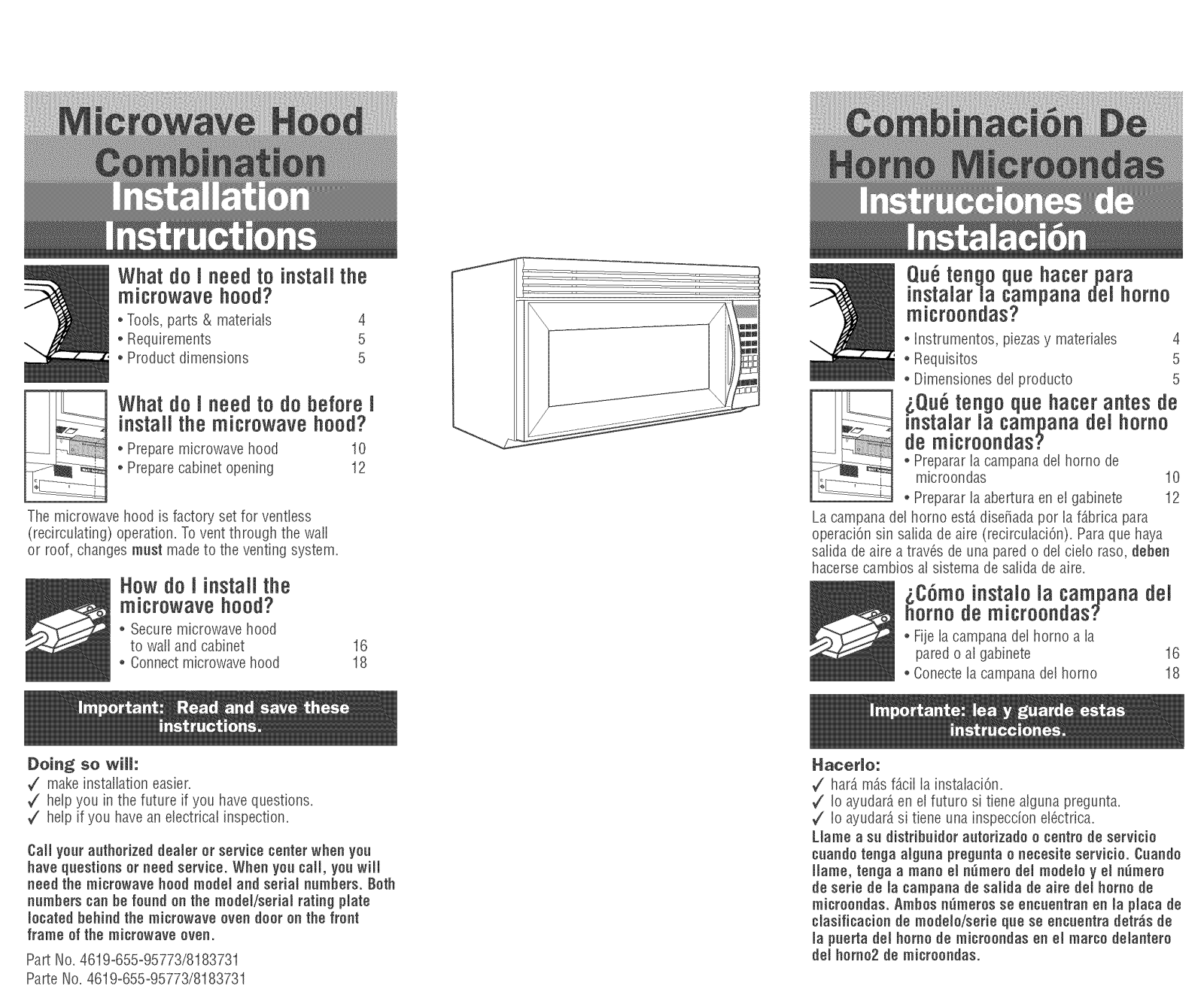 Whirlpool MH8150XJB1, GH8155XMB0, GH4155XPS0, GH4155XPB0, KHMS147HSS2 Installation Guide