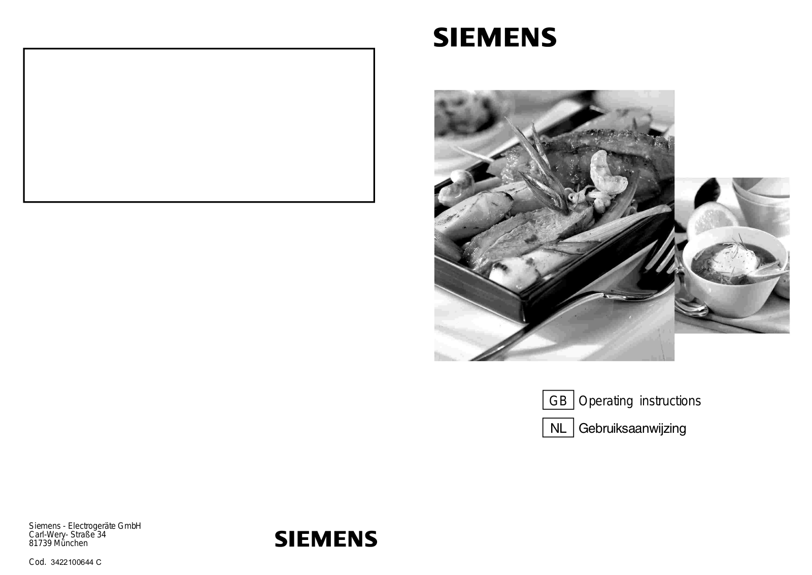 Siemens ER15254NL Operating instructions