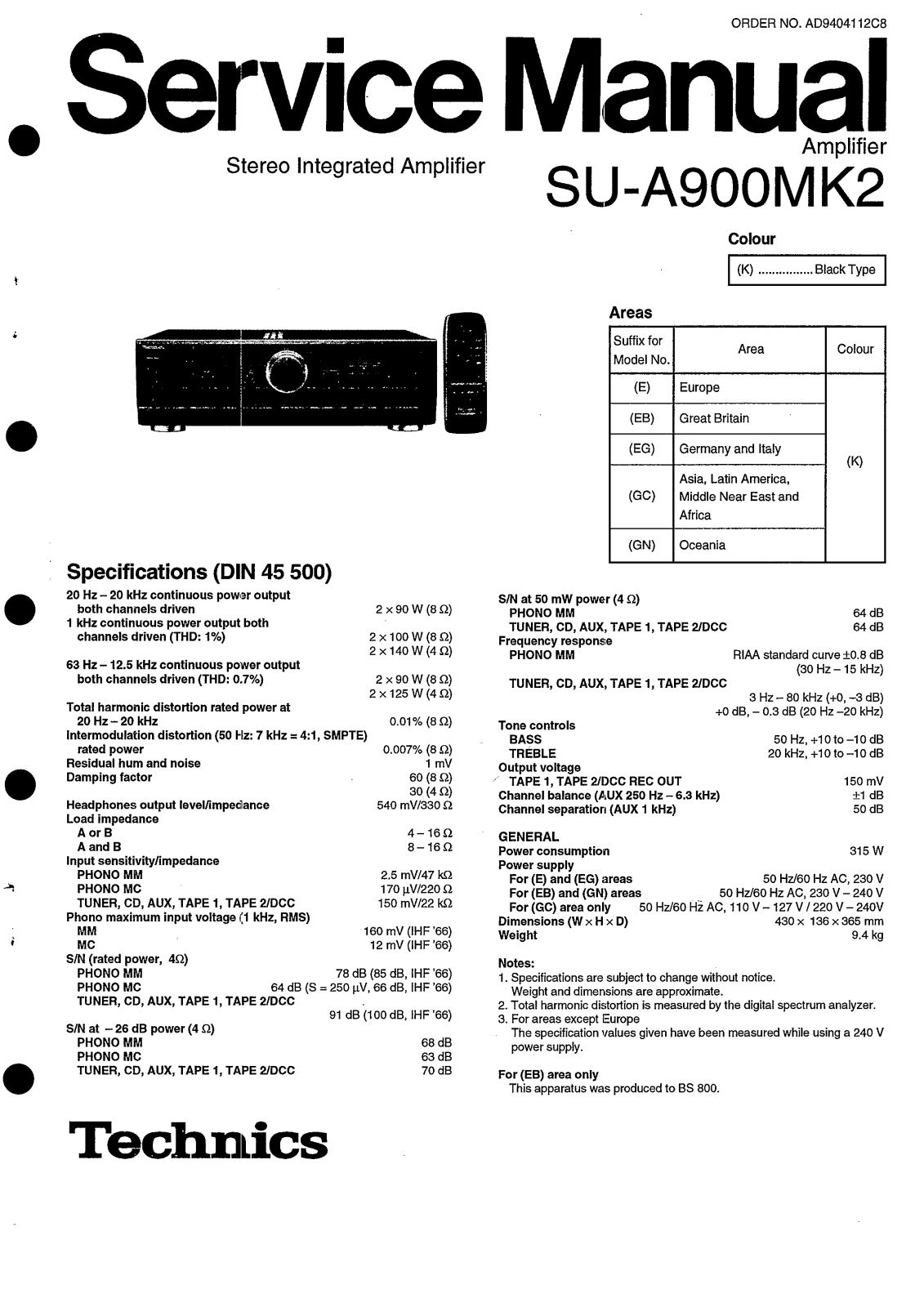 Technics SU-A-900-MkII Service Manual