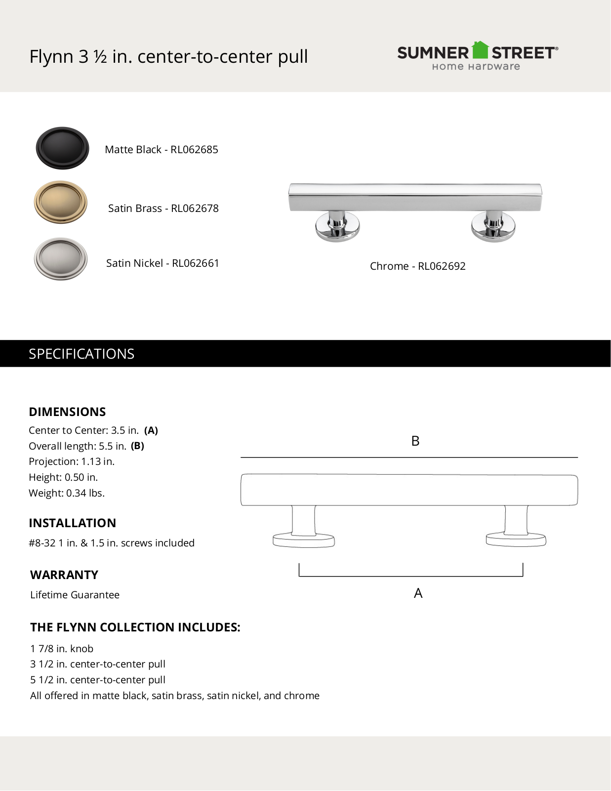 Sumner Street Home Hardware CTHD1209 Specifications (Chrome) - ManualMachine.com