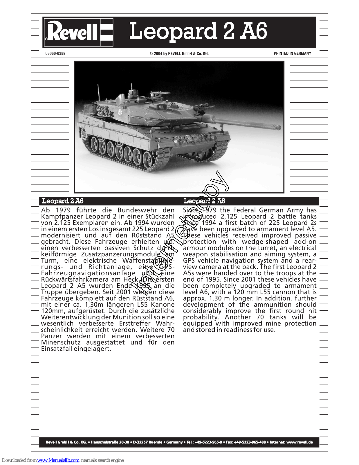 REVELL Leopard 2 A6 Assembly Manual