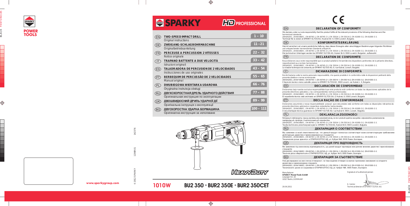 Sparky BUR2 350CET User Manual