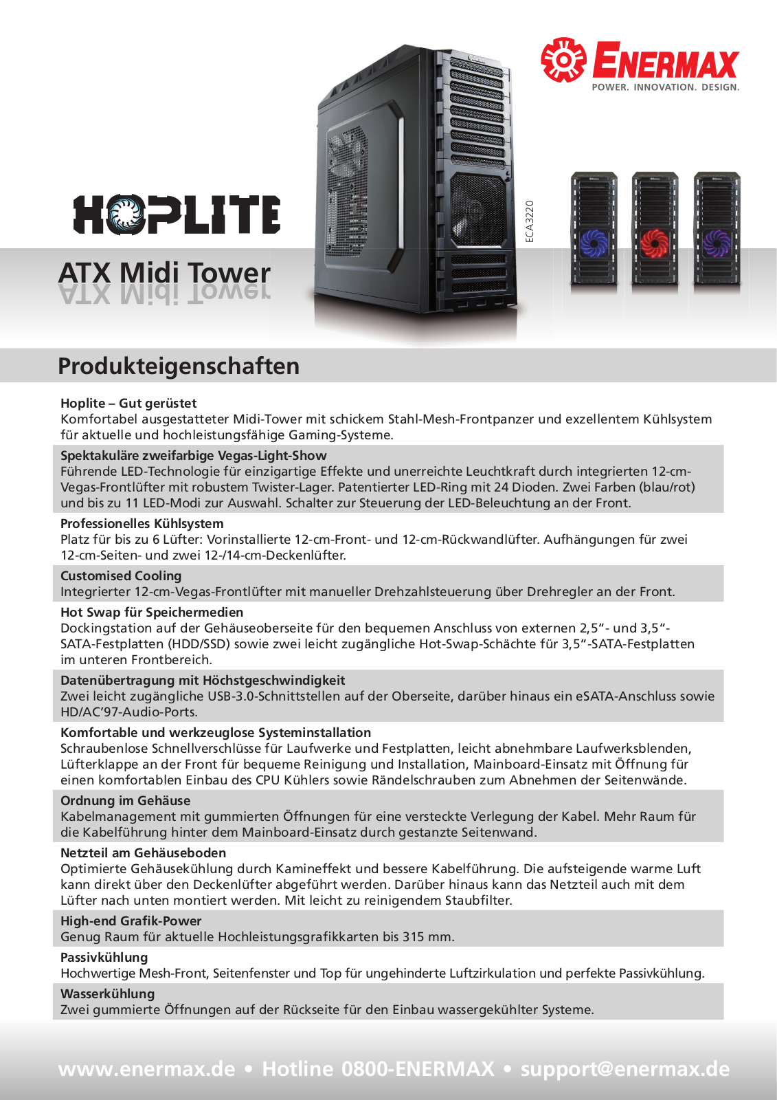 Enermax HOPLITE DATASHEET