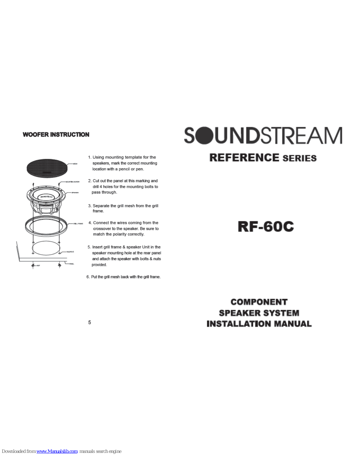 Soundstream RF-60C Installation Manual