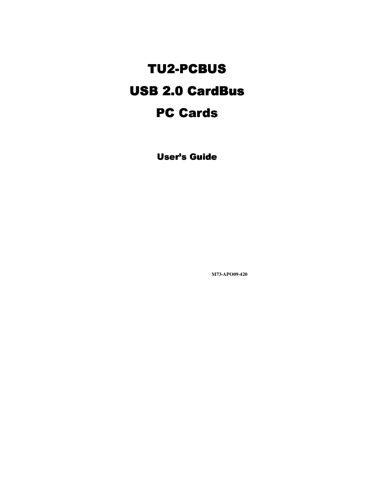 Trendnet TU2-PCBUS User Manual