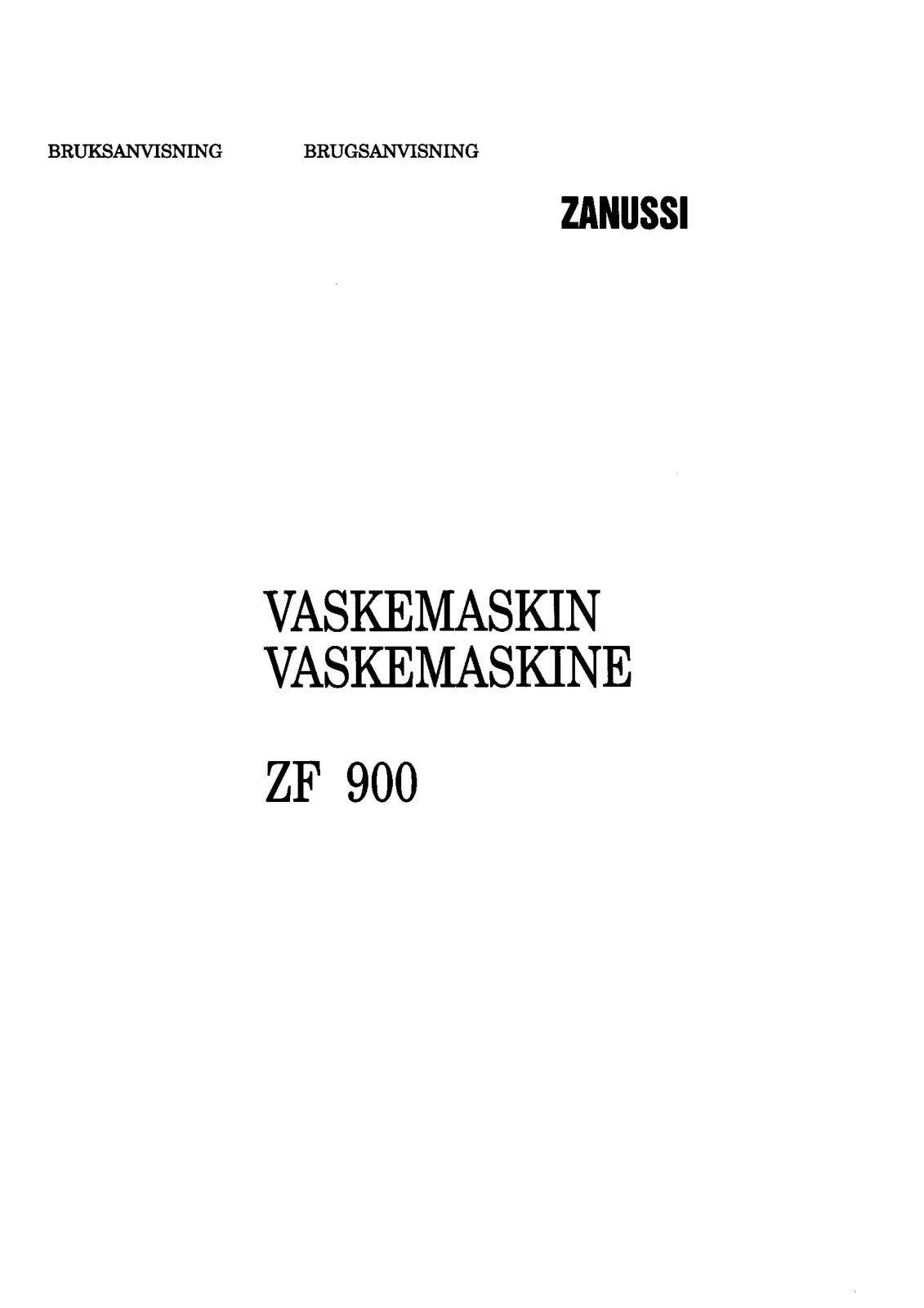 Zanussi ZF900 User Manual