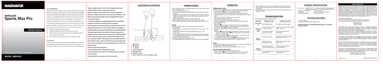 HONWA HW MBH543 User Manual