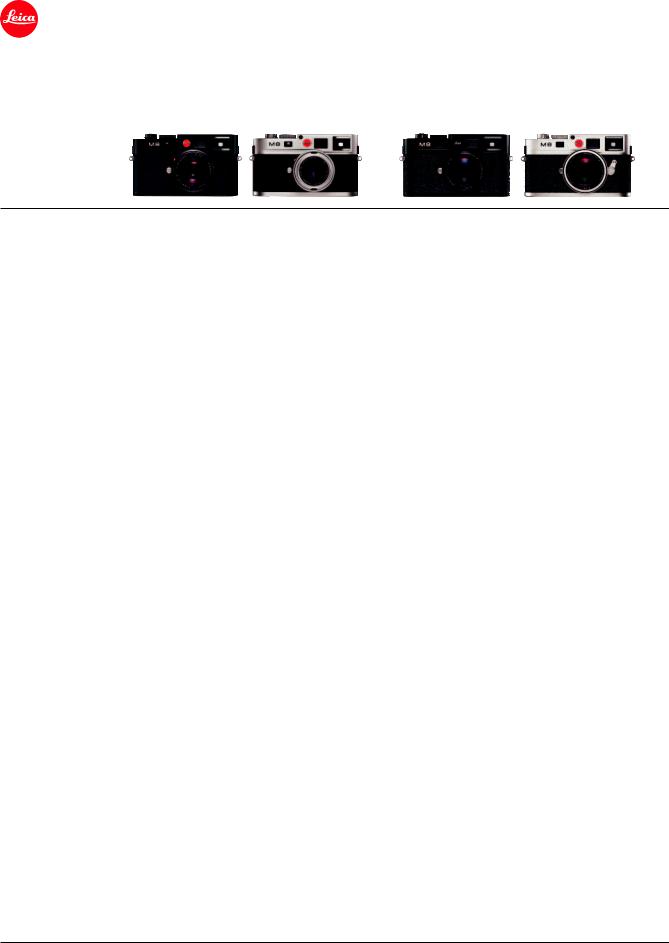Leica M8.2, M8 User Manual