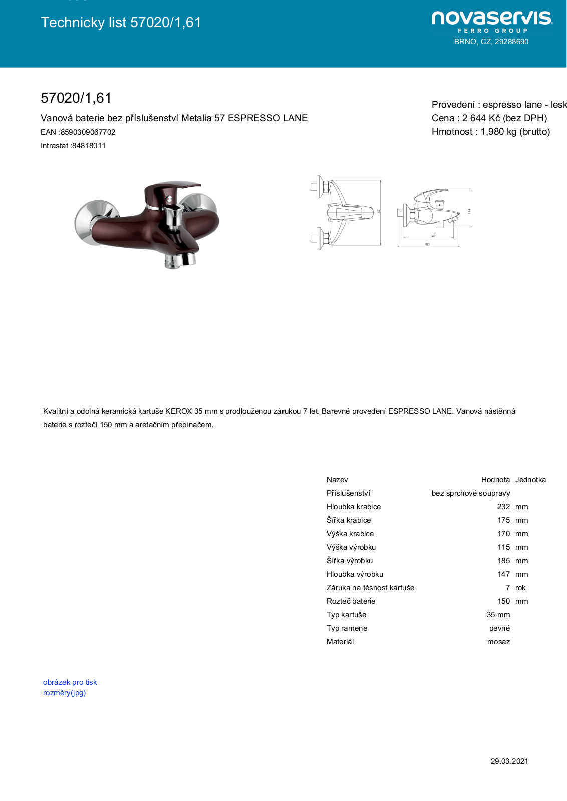 Novaservis 57020/1.61 User guide - ManualMachine.com