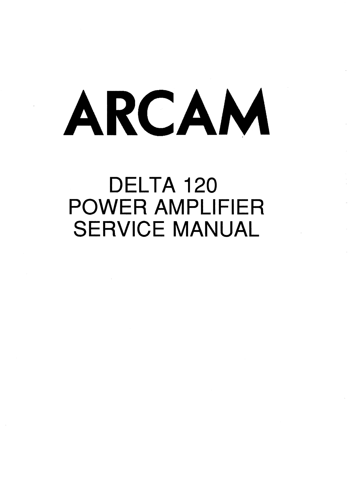 Arcam DELTA-120 Service Manual