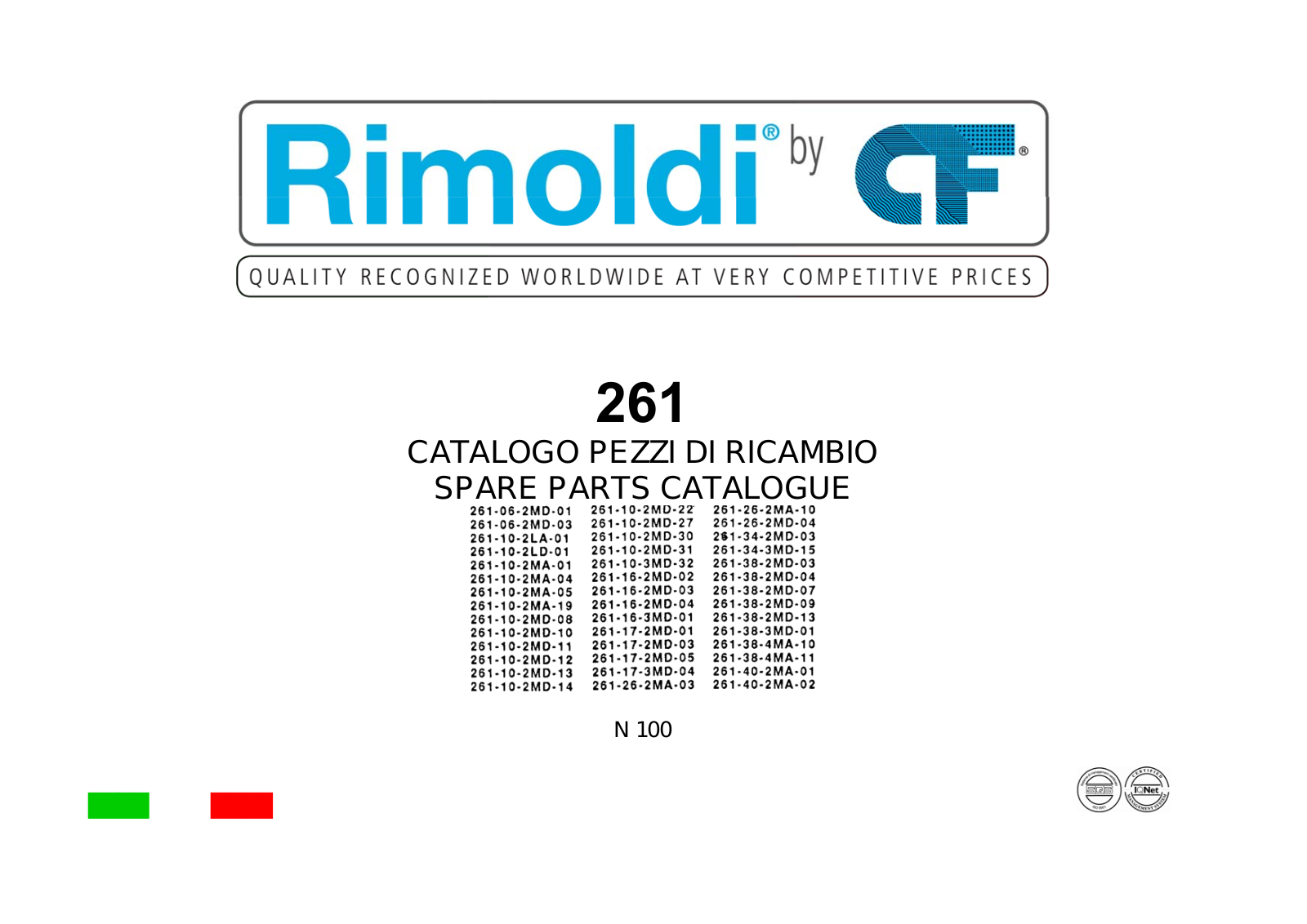 Rimoldi 261 Parts List