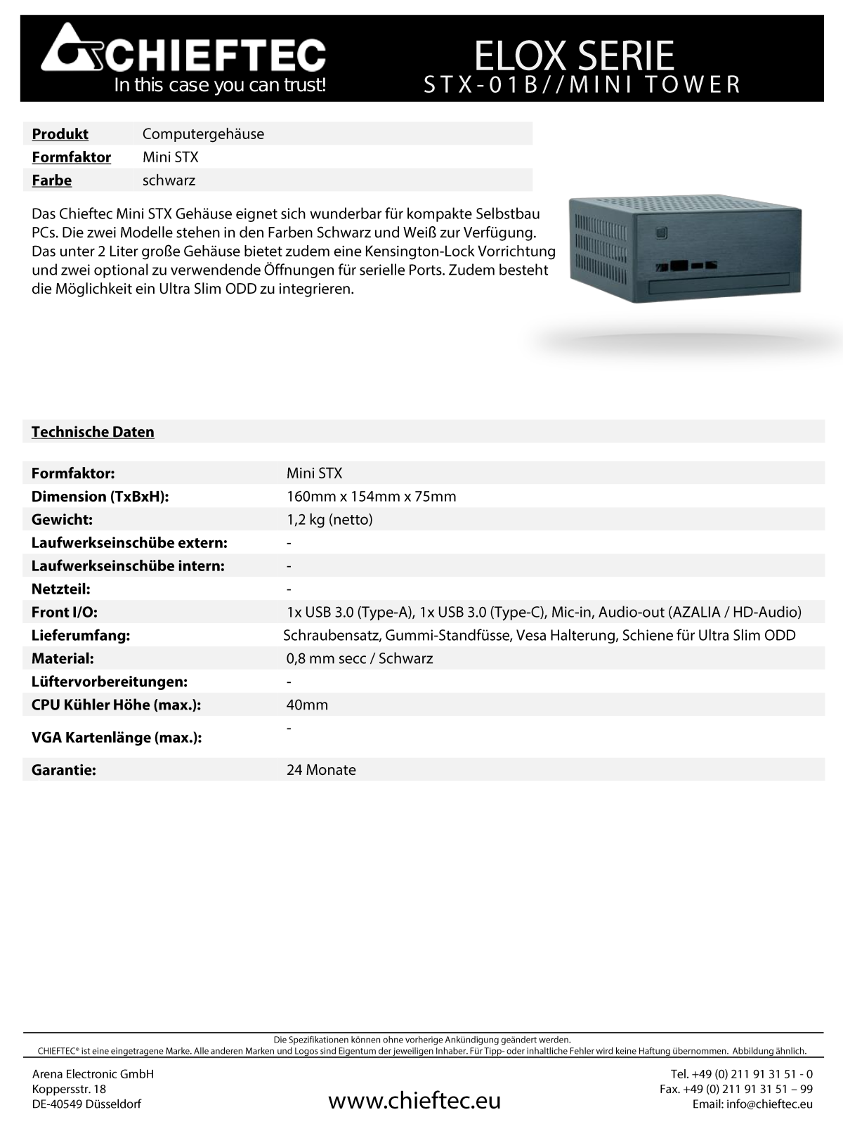 Chieftec STX-01B-OP User Manual