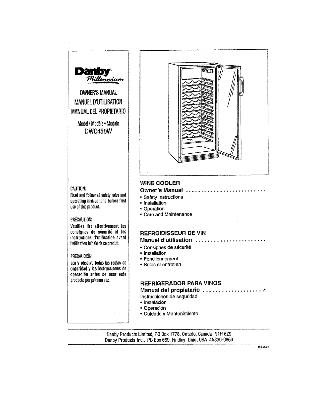 Danby DWC450W Owner’s Manual